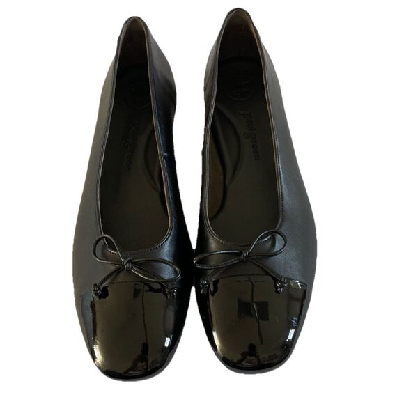 New $398 PAUL GREEN VIOLET BALLET FLATS in Black Combo 7.5 UK /10US - Picture 5 of 7